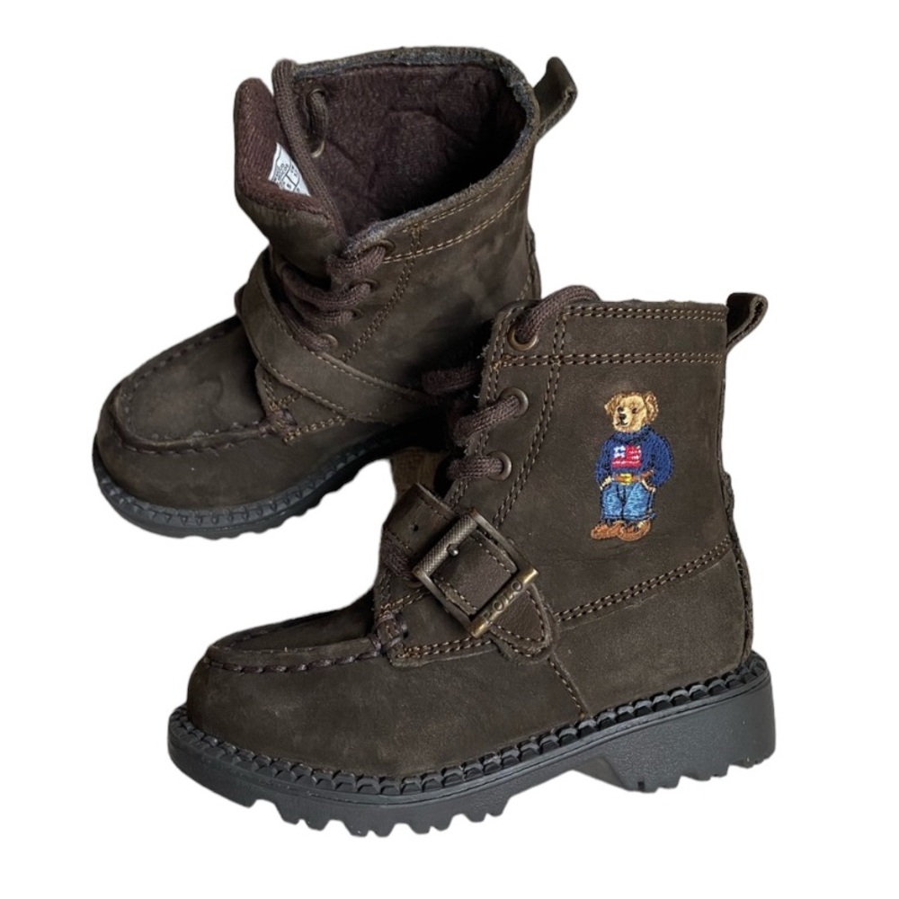 Polo Ralph Lauren Toddler Ranger Boot Size 7 Brown Combat Hightop Shoe